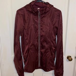 Maroon lulu rain jacket